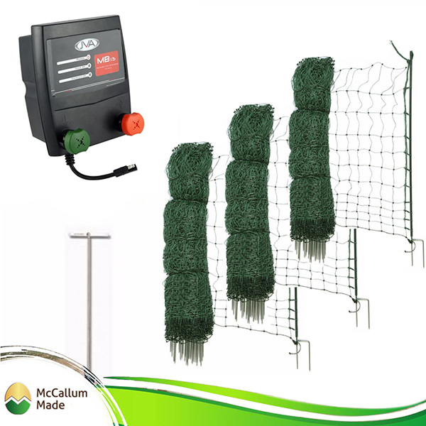 poultry netting kit battery mains 150m