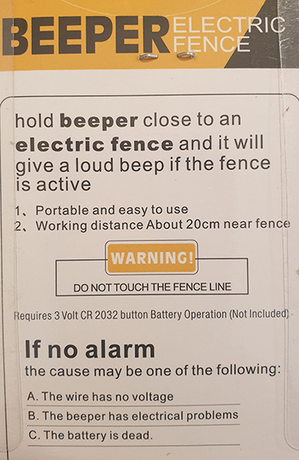 Beeper Fence Tester Back